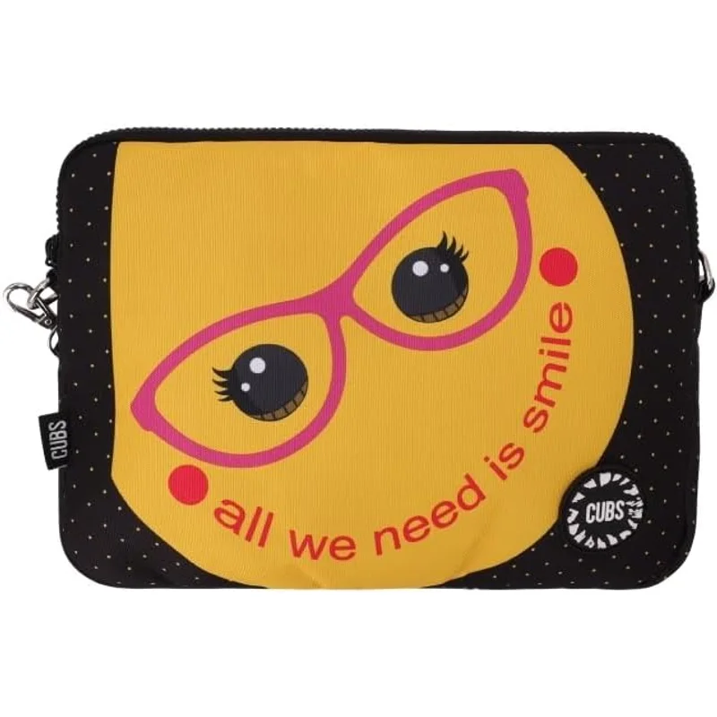 حقيبة لابتوب Cubs بتصميم All we need is smile مقاس 15 إنش